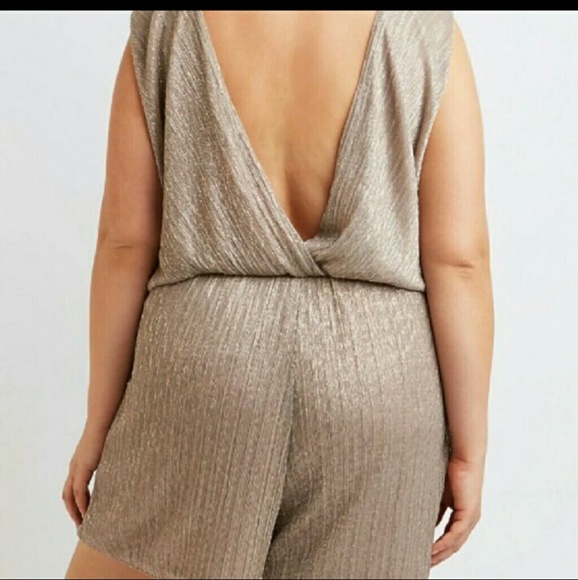 Gold Glitter Romper - Picture 2 of 4